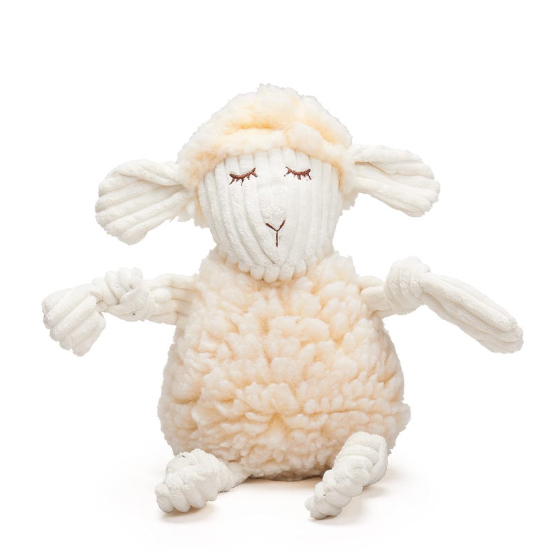 HuggleHounds Plush Dog Toy - Fuzzy Dog Toy, Soft Fleece, Interactive Durable Stuffed for Small and Large Breeds with Squeaker - Louise Lamb, Large - Image 1